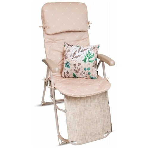Кресло-шезлонг складное со съемным матрасом и декоративной подушкой