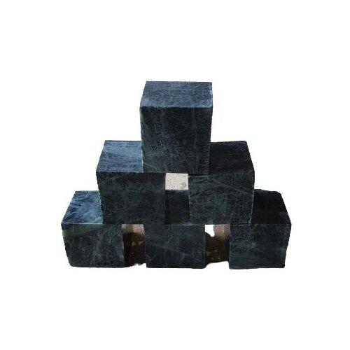Нефрит кубики шлифованные камни для бани сауны размер 9*9 см в коробке 10 кг