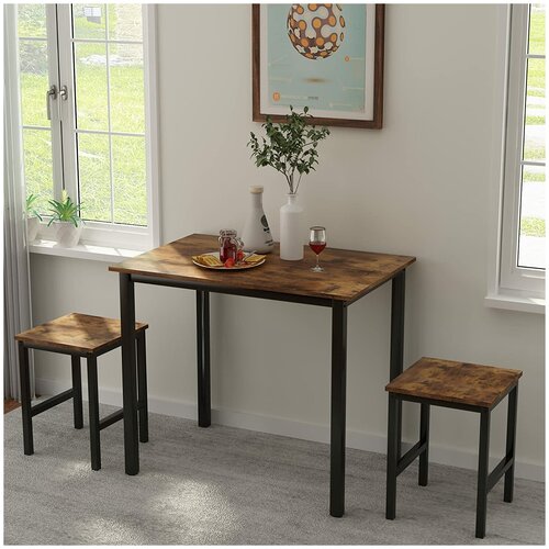 Комплект обеденной мебели из 3-х предметов в стиле Лофт (1 стол /2 стула)