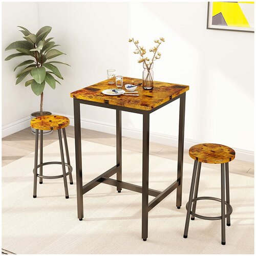 Комплект обеденной мебели Челси из 3-х предметов в стиле Лофт (1 квадратный стол /2 стула)