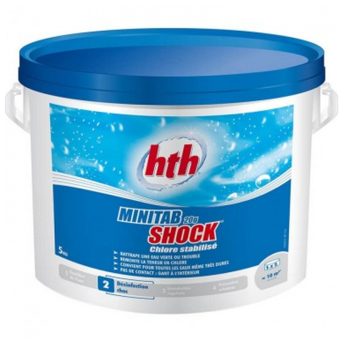 HTH Быстрый стабилизированный хлор в таблетках MINITAB SHOCK 5 кг по 20 гр