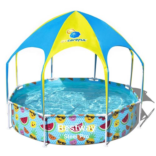 Каркасный круглый бассейн с шатром для взрослых и детей