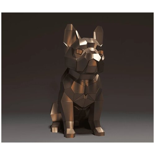 Полигональная фигура собака Французский бульдог
