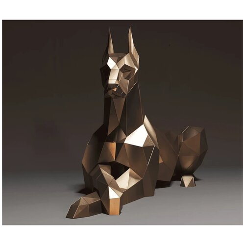 Полигональная фигура собака Доберман