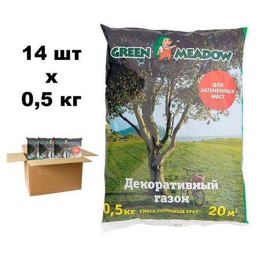 Семена газона GREEN MEADOW Декоративный газон для затененных мест 14 шт по 500 г