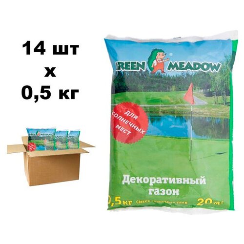 Семена газона GREEN MEADOW Декоративный газон Солнечный 14 шт по 500 г
