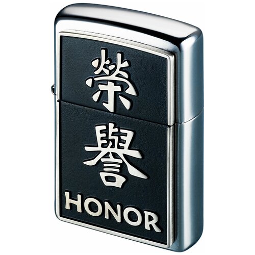 Зажигалка бензиновая Zippo Chinese Symbol Honor Emblem Brushed Chrome
