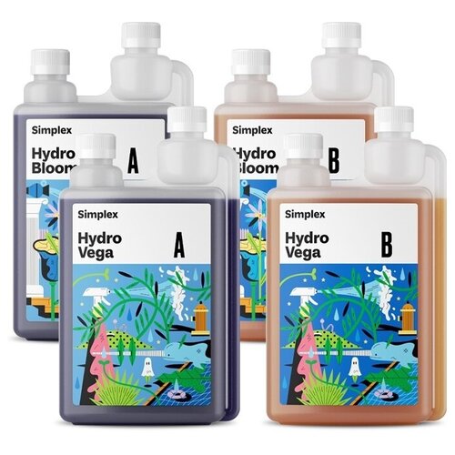 Комплект удобрений Simplex Hydro Vega A+B и Hydro Bloom A+B (по 1 л)