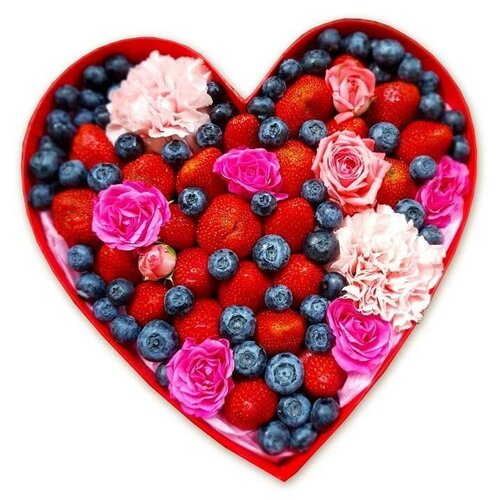 FrutSnab / Набор ягод «Романтический». Подарочный ягодный набор с клубникой и голубикой