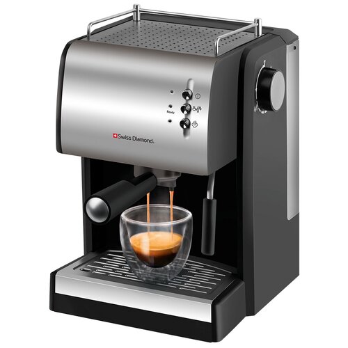 Кофеварка рожковая с капучинатором Swiss Diamond SD-ECM 003 / рожковая кофеварка / кофеварка рожкового типа