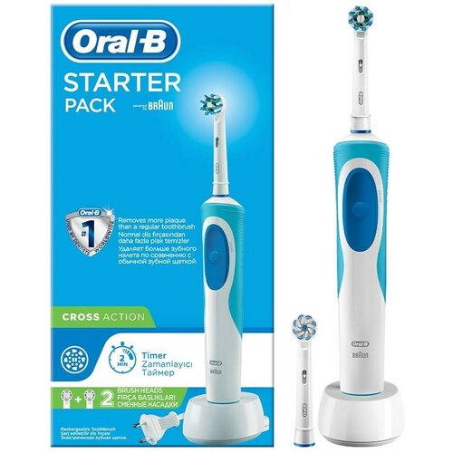 Электрическая зубная щетка Oral-B Vitality D12.523.1 Starter Pack белый/синий