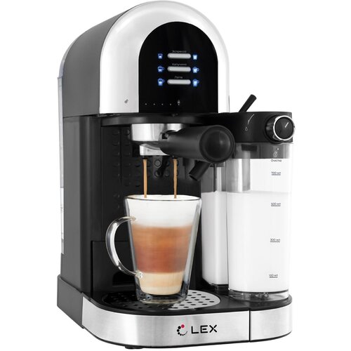 Кофеварка эспрессо для молотого кофе LEX LXCM 3503-1 с автокапучинатором