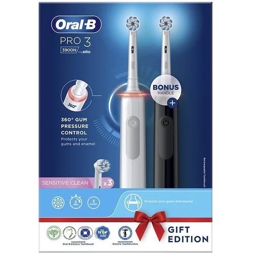 Oral-B Pro 3 3900N White + Black Sensitive Clean