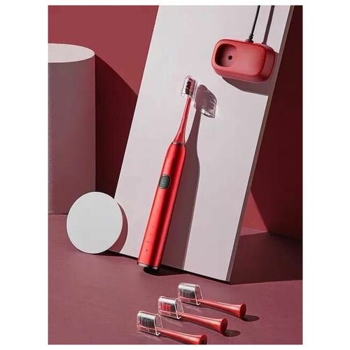 Электрическая зубная щетка Sonic Electric Toothbrush SNK01 красная/ультразвуковая/4 насадки/подарочная упаковка
