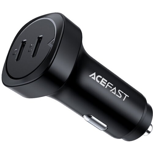 Автомобильное зарядное устройство ACEFAST B2 72W dual USB-C metal car charger. Цвет: черный