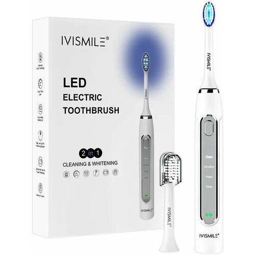 Звуковая зубная щетка IVISMILE IVI-2T с LED технологией отбеливания