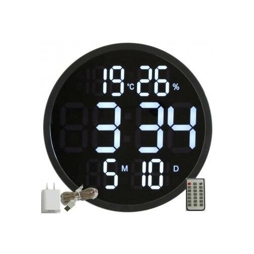 12-дюймовый бесшумный светодиодный настенные часы-будильник с календарем