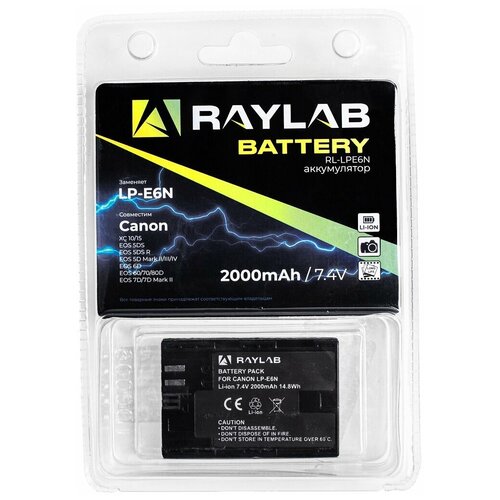 Аккумулятор Raylab RL-LPE6N 2000мАч (для EOS 6D 60D