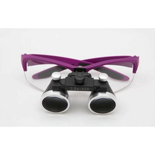 Профессиональные бинокуляры очки-лупы фиолетовые 2
