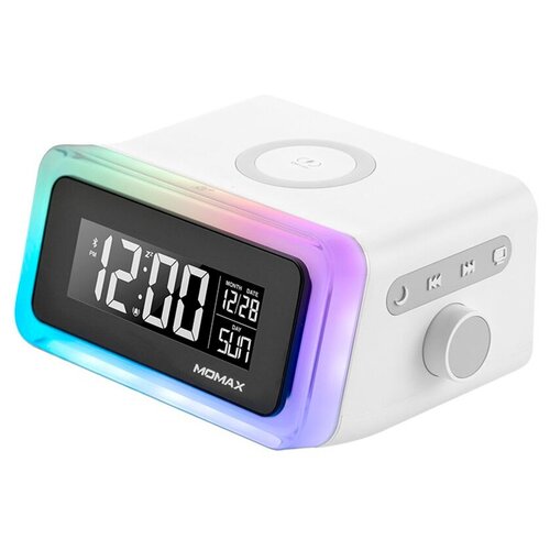 Часы Momax Q.Clock 2 Digital Clock с беспроводной зарядкой - White