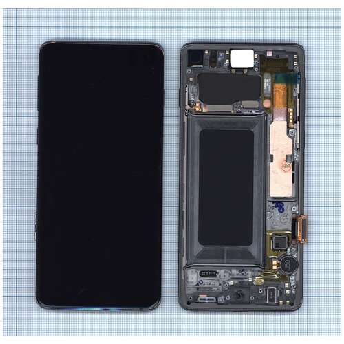 Дисплей для Samsung Galaxy S10 SM-G973F/DS черный с рамкой