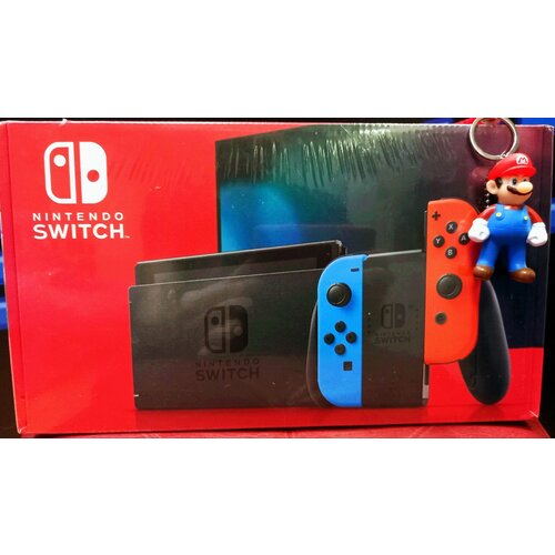 Nintendo Switch v. 2 Mario Keychain blue/red 32GB РосТест (Российская модель)