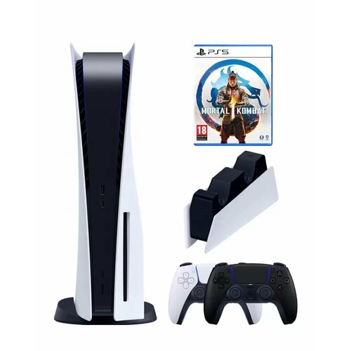 Игровая приставка Sony PlayStation 5+2-й геймпад(черный)+зарядное+Мортал 1