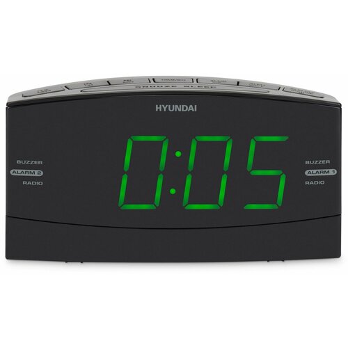 Радиобудильник Hyundai H-RCL238 черный LCD подсв: зеленая часы: цифровые FM