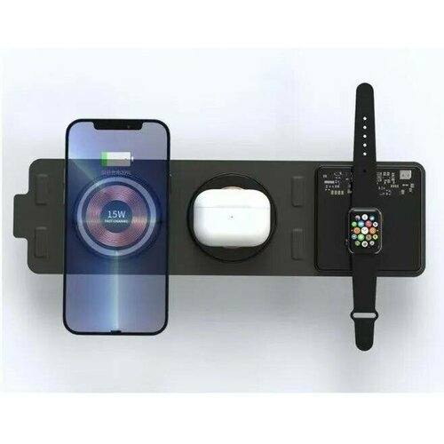 Беспроводное зарядное устройство для iphone / airpods / apple watch 3in1 / Док-станция Dual 15W