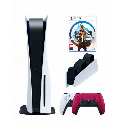Игровая приставка Sony PlayStation 5 (3-ревизия)+2-й геймпад(красный)+зарядное+Mortal Kombat 1