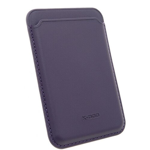 Картхолдер Magsafe Кожаный (Leather Co) для Apple iPhone 15 Plus-Фиолетовый