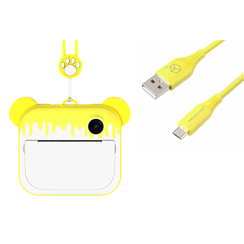Комбо: Фотоаппарат моментальной печати LUMICAM PRINTY DK04 yellow + Кабель Breaking Silicone USB - Micro USB