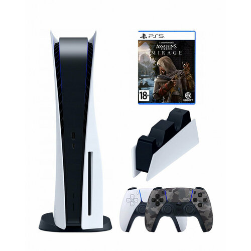 Приставка Sony PlayStation 5+2-ой геймпад+зарядное(камуфляжный)+ Assassin's creed mirage (диск)