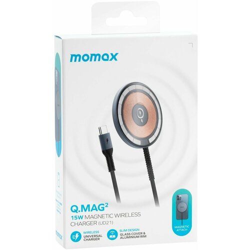Беспроводное зарядное устройство Momax Q.Mag MagSafe Transparent Magnetic Wireless Charger