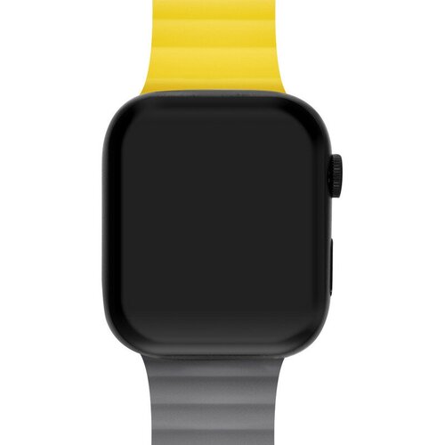 Ремешок для Apple Watch Series 7 41 мм Mutural силиконовый Серо-жёлтый