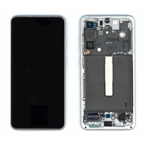 Дисплей для Samsung Galaxy S21 FE 5G SM-G990B/DS белый с рамкой