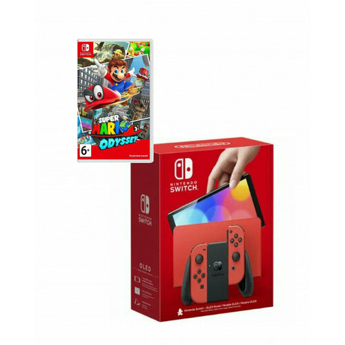 Игровая приставка Nintendo Switch OLED-Модель (Mario Red Edition)+Mario Odyssey