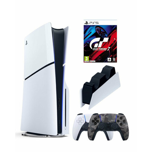 Приставка Sony Playstation 5 slim 1 Tb+2-ой геймпад(Camo)+зарядное+Gran Turismo 7