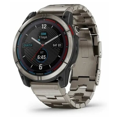 Мультиспортивные часы Garmin Quatix 7X Sapphire Solar титановый с серебристым титановым браслетом