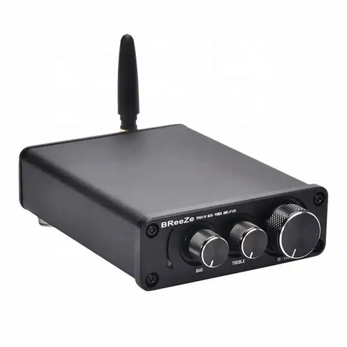 Аудио усилитель мощности BReeZe HiFi MINI-1 TPA3116 2.0 BT5.0 100 Вт 4-8 Ом с темброблоком Вход AUX в комплекте с Блоком Питания