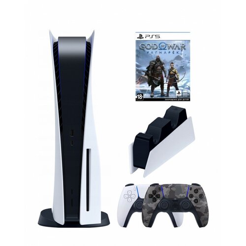 Игровая приставка Sony PlayStation 5 (3-ревизия)+2-й геймпад(камуфляж)+зарядное+God of War