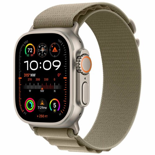 Apple Watch Ultra 2 49mm Titanium Case with Olive Alpine Loop Band - Small (GPS + Cellular)
