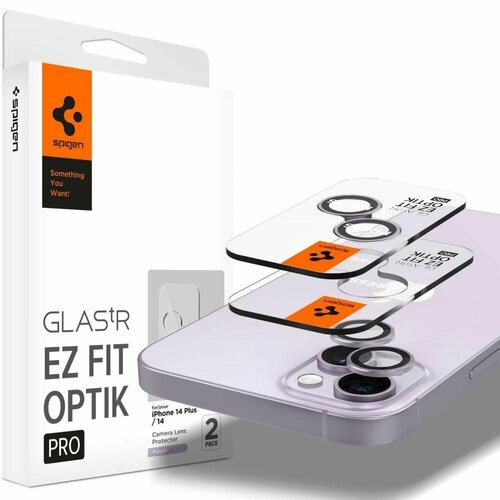Защитное стекло для камеры SPIGEN для iPhone 14 / 14 Plus - GLAS.tR EZ Fit Optik Pro - 2 шт - Фиолетовый - AGL05603