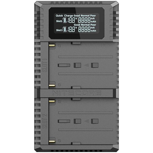 Зарядное устройство Nitecore USN3 PRO Dual Slot USB Charger QC 2.0 для аккумуляторов NP-FM500H и NP-F серии