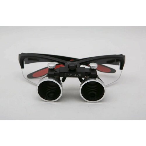 Профессиональные бинокуляры очки-лупы черные с красной вставкой 2