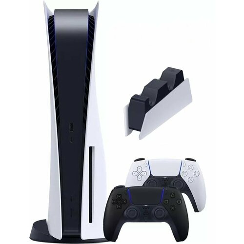 PS5 (ПС5) Игровая приставка Sony PlayStation 5 (3-ревизия)+2-й геймпад(черный)+зарядное Sony