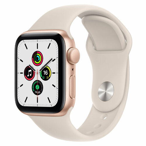 Смарт-часы Apple Watch SE Cellular 40мм Aluminum Case with Sport Band золотистые + сияющая звезда ремешок