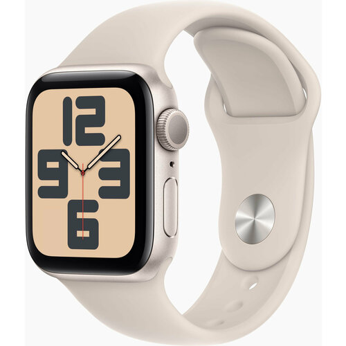 Смарт-часы Apple Watch SE 2023 A2722 40мм корп. сияющая звезда Sport Band рем. сияющая звезда разм. брасл: S/M (MR9U3QA/A)