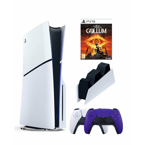 Приставка Sony Playstation 5 slim 1 Tb+2-ой геймпад(пурпурный)+зарядное+Gollum