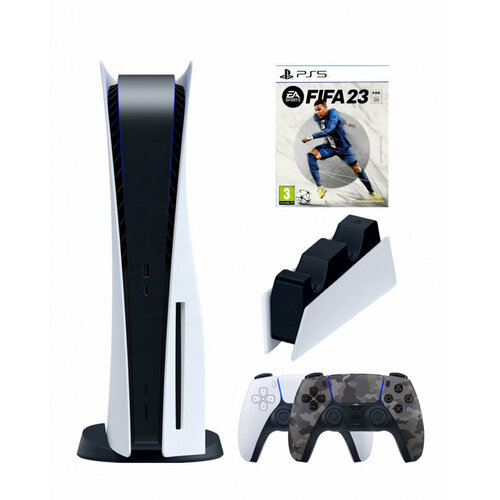 Игровая приставка Sony PlayStation 5 (3-ревизия)+2-й геймпад(камуфляж)+зарядное+FIFA 23